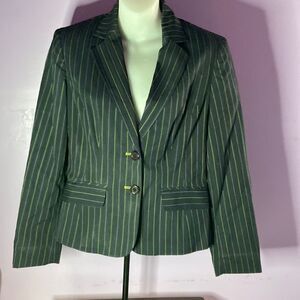Evan-Picone Women’s Black Pinstripe Stretch Blazer Size 6 Career Jacket